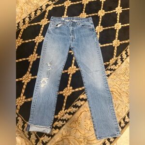 Levi's rare Light Blue Distressed vintage 501 Jeans